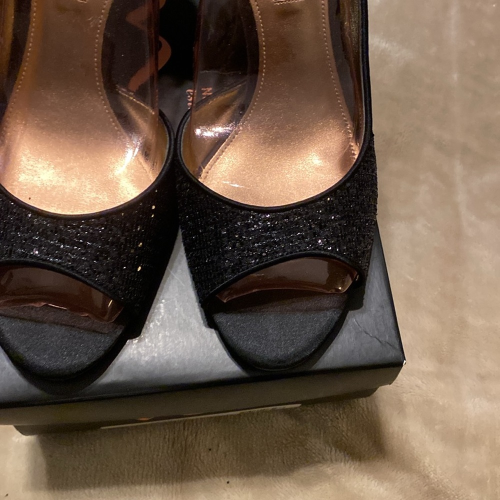 Nina Black Glitter Shoes New With Box - Picture 3 of 9